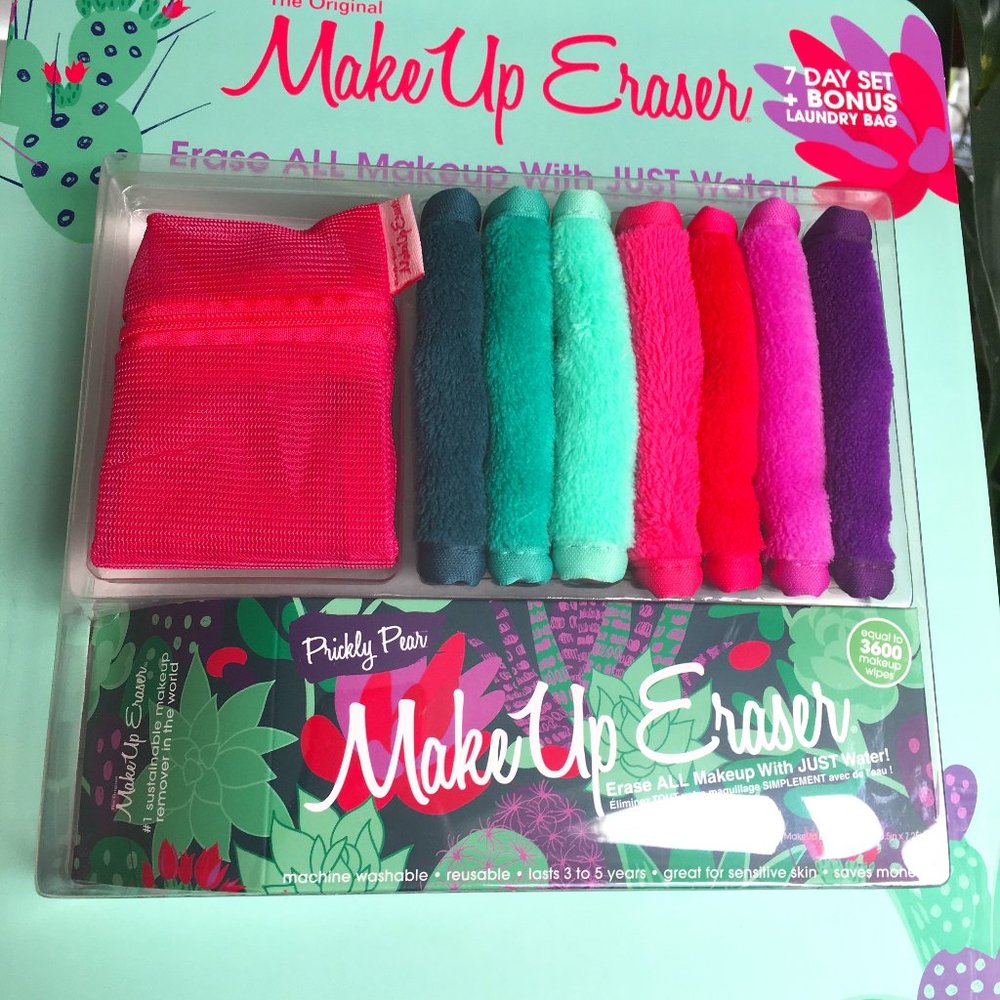 MakeUp Eraser Prickly Pear Cloth + 7 Minis + Bag